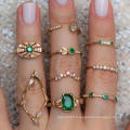 Shangjie OEM Anillo Retro Ring Set Boho Alloy Rings sets pour tous les doigts des anneaux gothiques cool